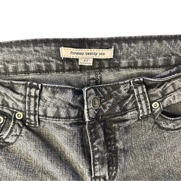 Forever 21 Gray Stone Wash Fade Skinny Jeans Size 27 - Picture 6 of 9